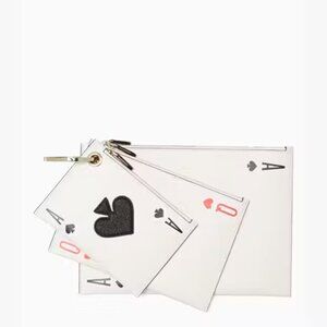 Kate Spade Novelty RARE - Luck of Draw Triple Card Pouch set
